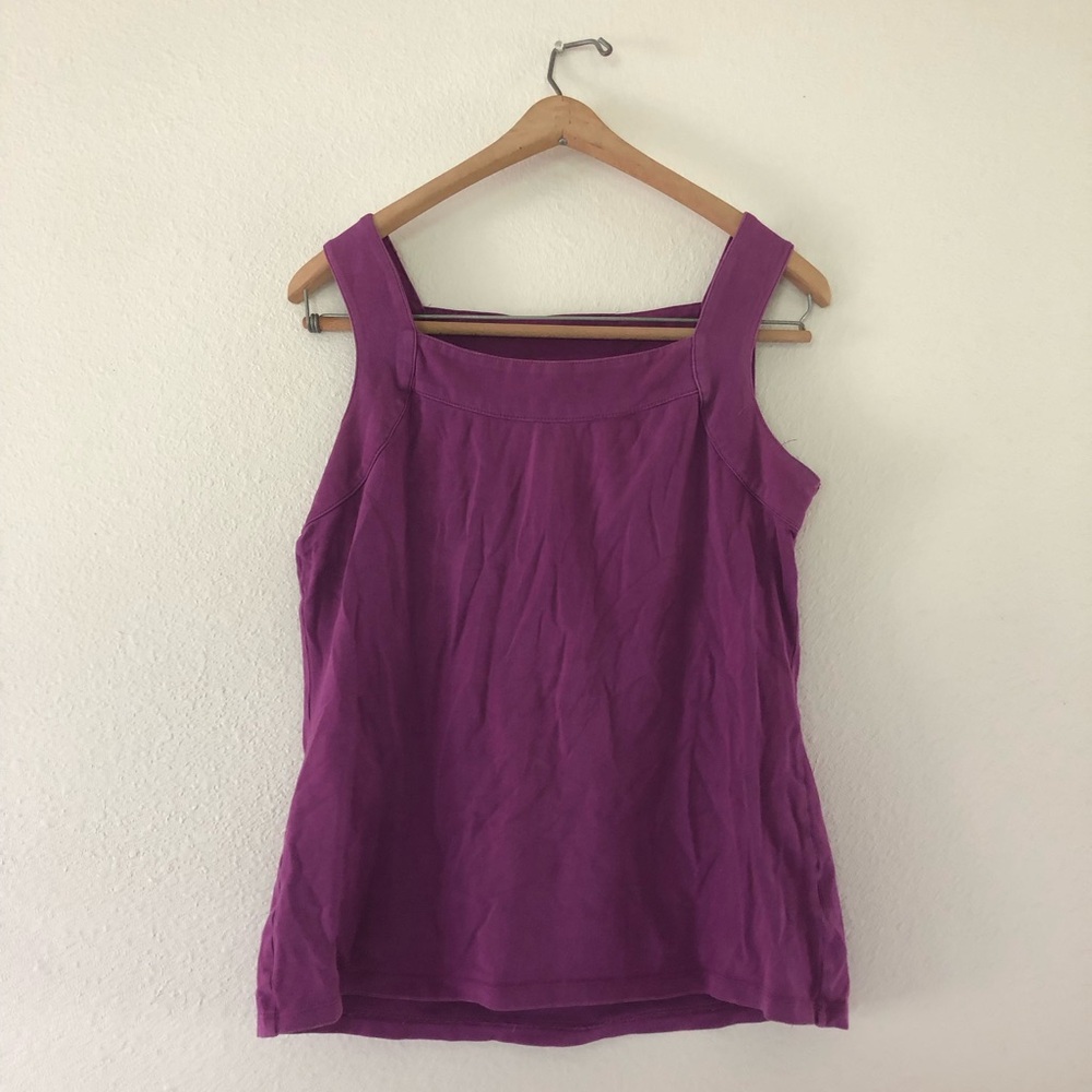 croft & barrow Purple Square-Neck Summer Tank Top Casual